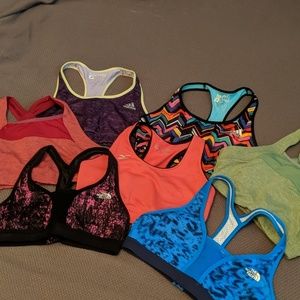 Lot of 7 great condition running bras